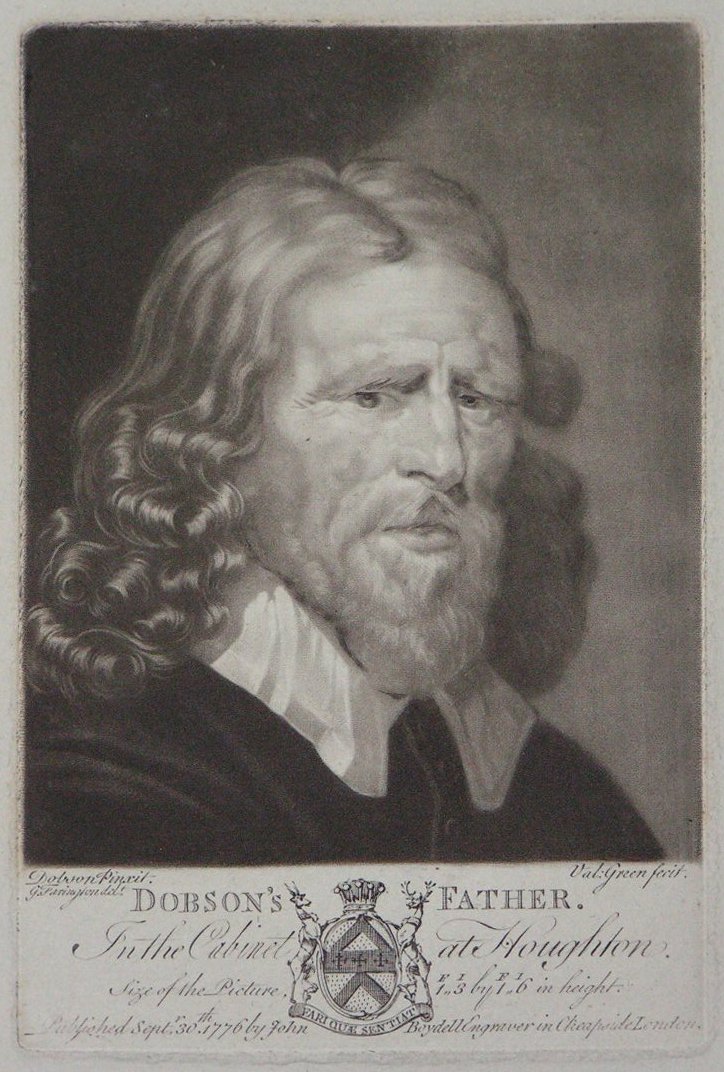 Mezzotint - Dobson's Father. In the Cabinet at Houghton. - Green